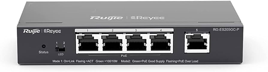 Reyee 5 Port Gigabit with 4 PoE 54W Desktop Smart Switch 