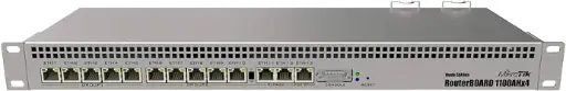 [RB-1100AHx4] MikroTik RB-1100AHx4 - ROS L6, 4 x 1.4GHz CPU, 1GB RAM, 13xGE, Rack-Mount Router