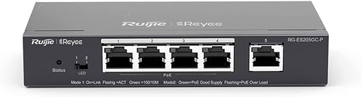 [RG-ES205GC-P] Reyee 5 Port Gigabit with 4 PoE 54W Desktop Smart Switch 